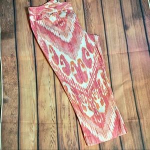 EUC Size 3 Chico’s Capri Pink White Colorwash